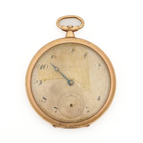 A 9CT GOLD CASED, KEYLESS WIND, OPEN FACED DRESS WATCH