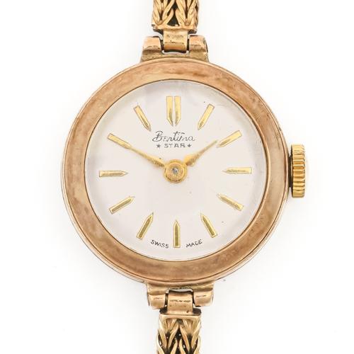 A BENTIMA STAR 9CT GOLD LADY'S BRACELET WRISTWATCH