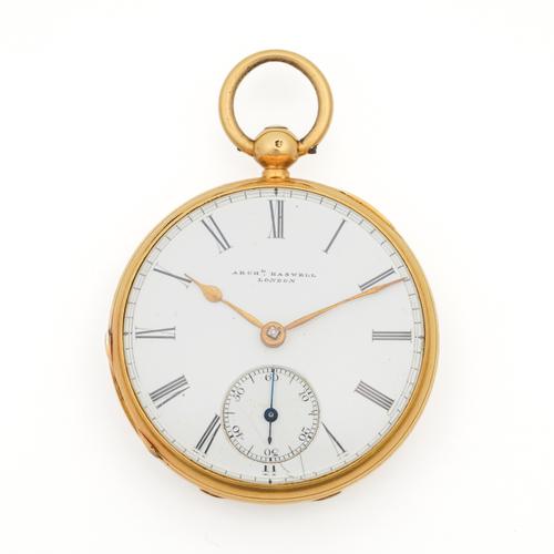 A VICTORIAN 18CT GOLD CASED KEYWIND OPENFACED POCKET WATCH