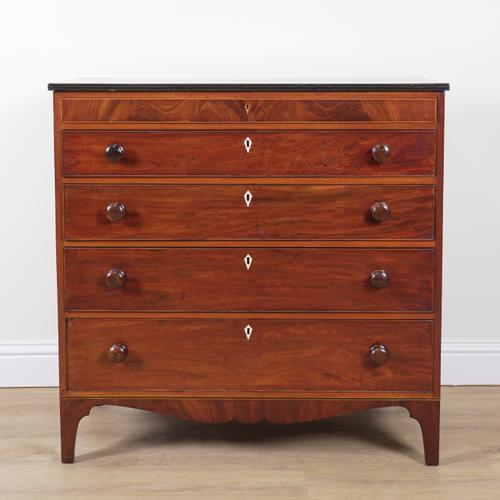 A GEORGE III MAHOGANY CHEST OF DRAWERS