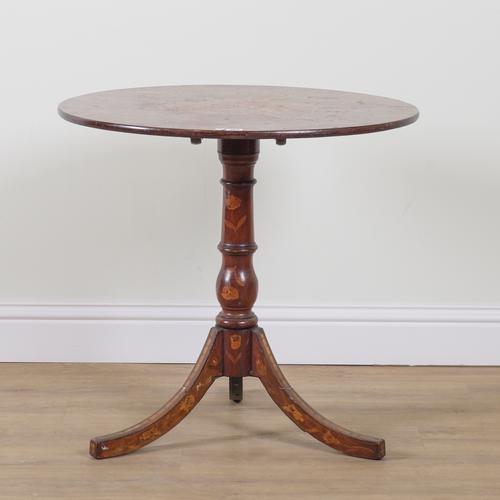 A 19TH CENTURY MARQUETRY INLAID ROSEWOOD SNAP TOP OCCASIONAL TABLE