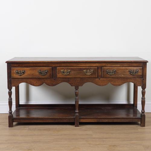 AN 18TH CENTURY STYLE OAK DRESSER BASE