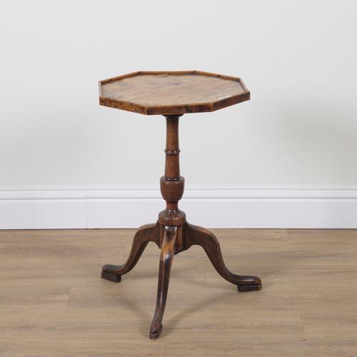 A GEORGE III FRUITWOOD OCTAGONAL OCCASIONAL TABLE