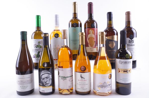 TWELVE BOTTLES GEOGRIAN WHITE AND AMBER WINE