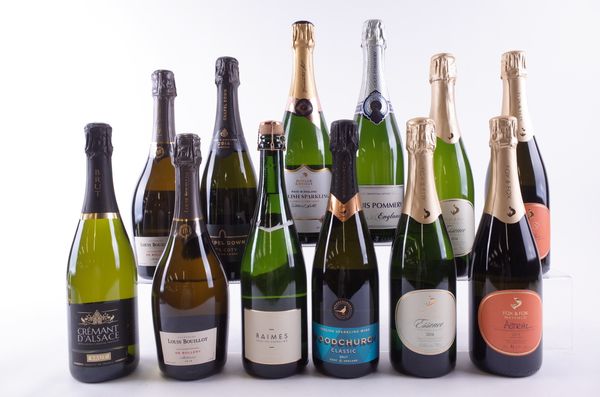 NINE BOTTLES ENGLISH AND THREE FRENCH SPARKLING WINE