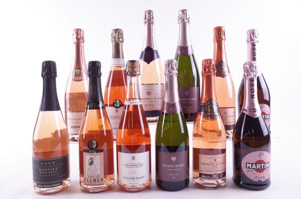 EIGHT BOTTLES SPARKLING ROSÉ WINE AND FOUR CHAMPAGNE