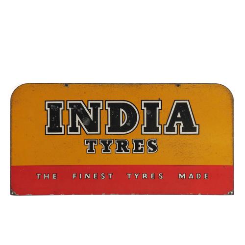 AN INDIA TYRES DOUBLE SIDED ENAMEL SIGN