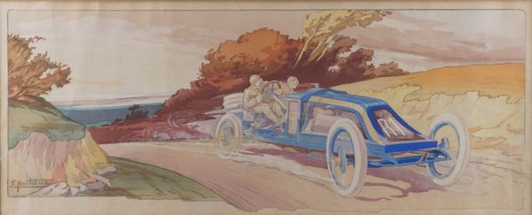 ERNEST MONTAUT (1878–1909) RACING CAR, CIRCUIT DE LA SEINE-INFERIEURE, 1907 PRINT