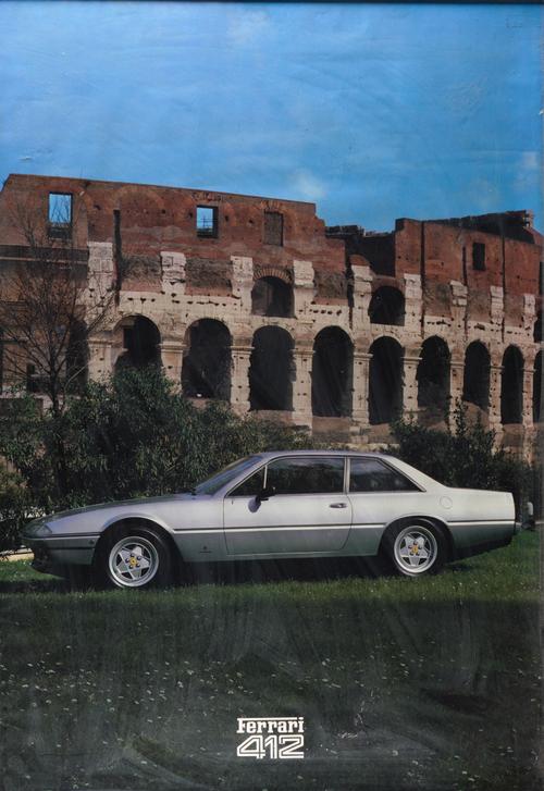 AN ORIGINAL FERRARI 412 FACTORY PHOTOGRAPHIC POSTER
