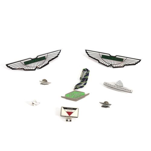 TWO PRE 2003 ASTON MARTIN ENAMELLED WING BADGES (8)