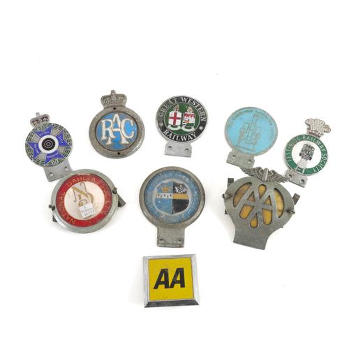 NINE MID 20TH CENTURY CAR MOUNTED BADGES (9)