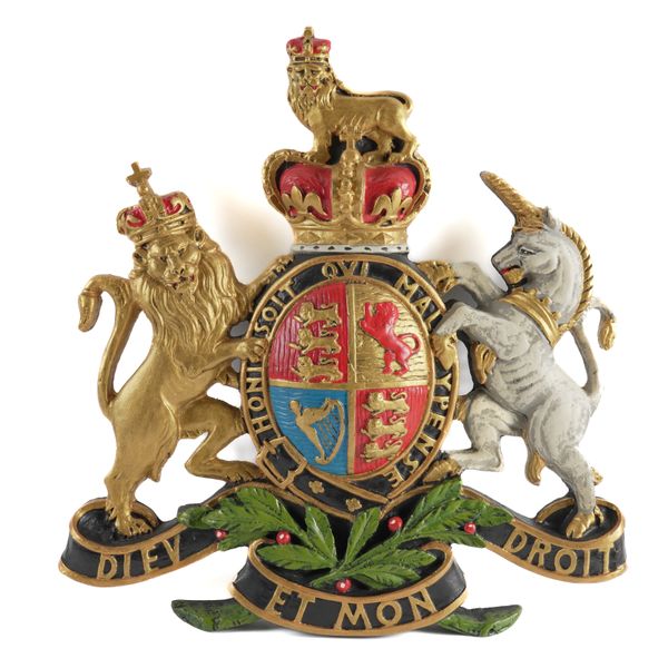 A ROYAL ENDORSEMENT COAT OF ARMS GARAGE DISPLAY EMBLEM