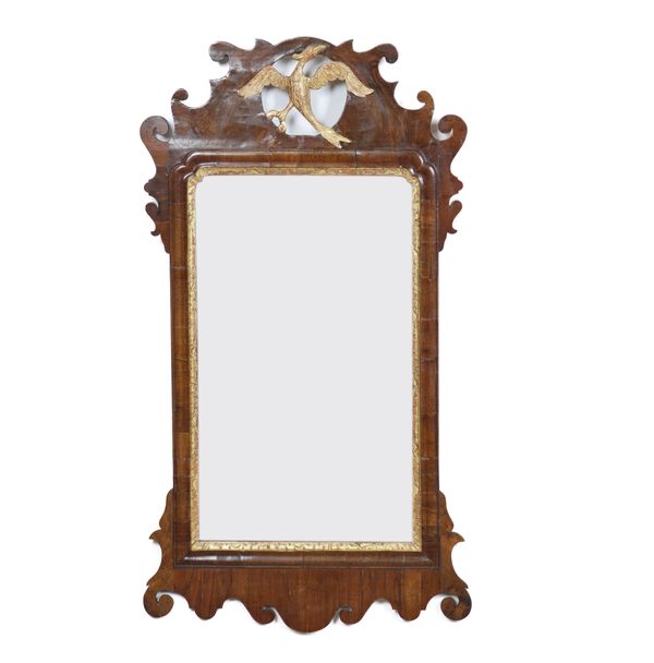 A GEORGE III MAHOGANY FRAMED PIER MIRROR