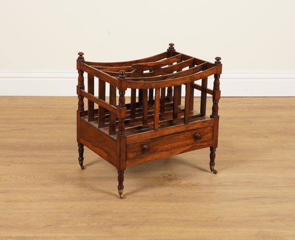 A REGENCY ROSEWOOD FOUR DIVISION CANTERBURY