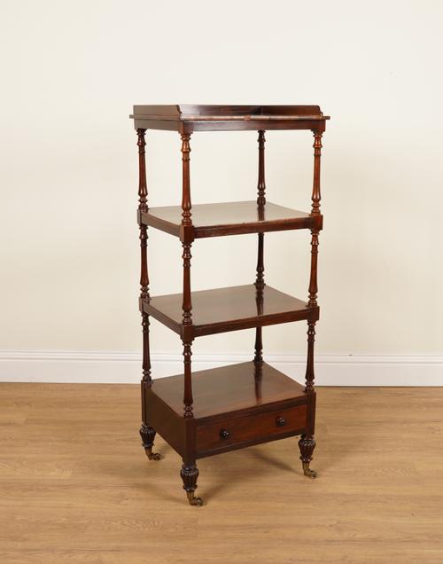 JAMES WINTER 101 WARDOUR ST; A REGENCY ROSEWOOD FOUR TIER WHAT-NOT