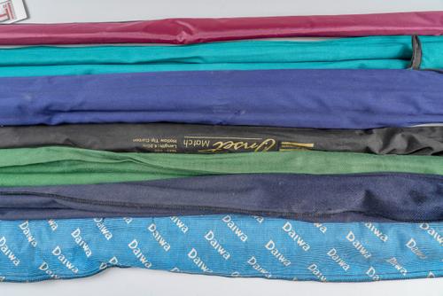A GROUP OF EIGHT VARIOUS FISHING RODS INCLUDING A SHAKESPEARE ONSET QUEST MATCH ROD (8)