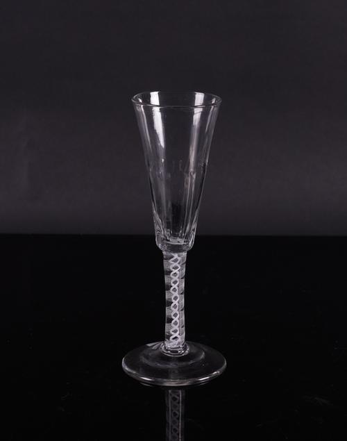 AN OPAQUE TWIST RATAFIA GLASS