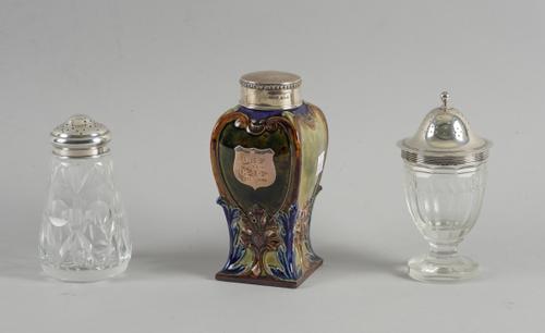 A GROUP OF SILVER MOUNTED WARES (3)