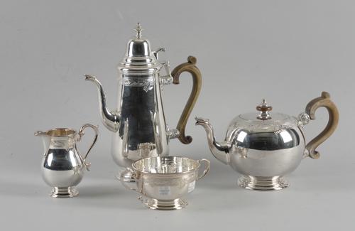 AN IRISH SILVER FOUR PIECE TEA AND COFFEE SET  (4)