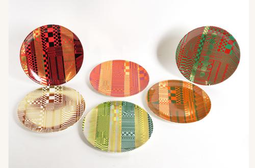 A SET OF SIX WEDGWOOD LIMITED EDITION  BONE CHINA PLATES DESIGNED BY EDUARDO PAOLOZZI