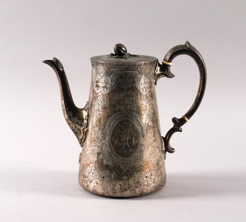 A VICTORIAN SILVER COFFEE POT