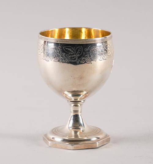 A GEORGE III SILVER GOBLET