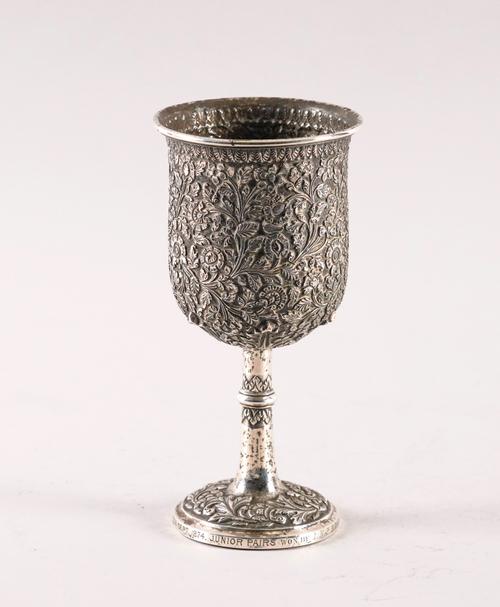 AN INDIAN PRESENTATION TROPHY GOBLET