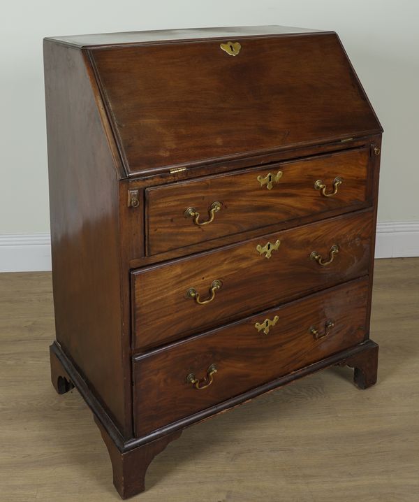 A GEORGE II MAHOGANY BUREAU