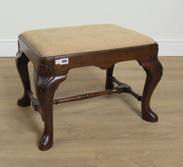 A GEORGE I STYLE WALNUT STOOL