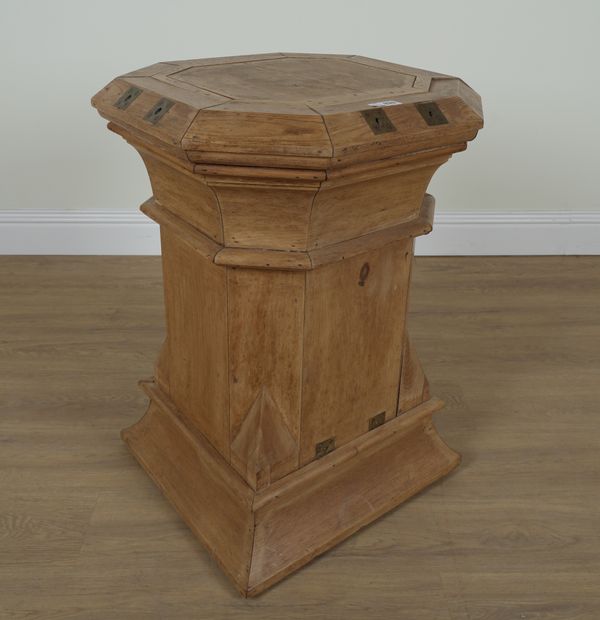 A GOTHIC REVIVAL PINE PEDESTAL