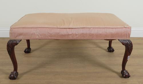 A VICTORIAN RECTANGULAR FOOTSTOOL