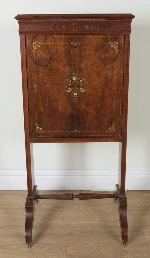 A 19TH CENTURY CONTINENTAL ROSEWOOD WRITING STAND