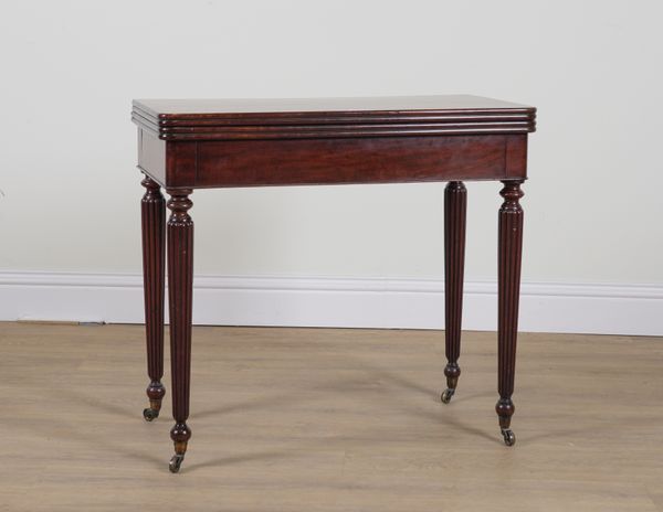 GILLOWS; A REGENCY MAHOGANY FOLD-OVER CARD TABLE