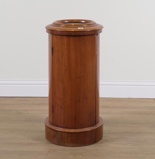 A VICTORIAN MAHOGANY CYLINDRICAL PEDESTAL