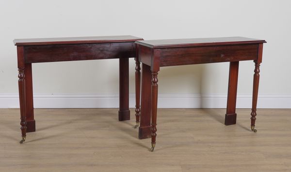 PAIR OF MAHOGANY CONSOLE TABLES (2)