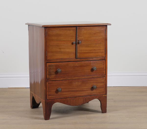 AN EARLY 19TH CENTURY INLAID MAHOGANY CONVERTED COMMODE