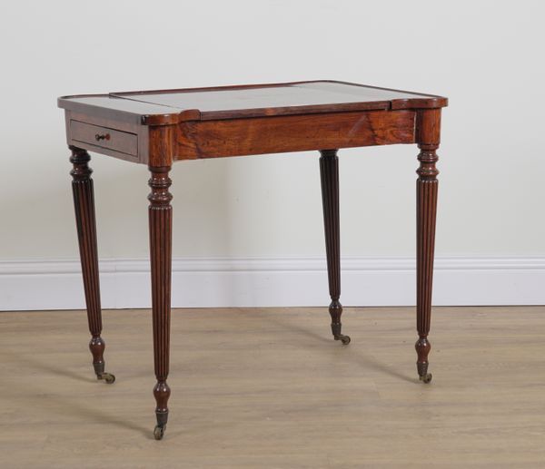 A 19TH CENTURY ROSEWOOD READING TABLE