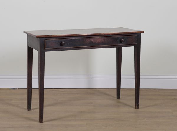 A GEORGE III MAHOGANY SINGLE DRAWER SIDE TABLE