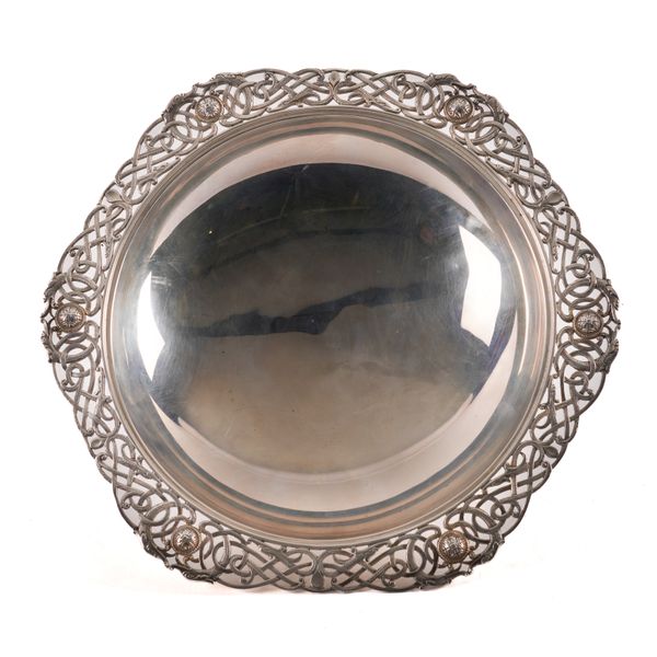 A SILVER PEDESTAL DISH