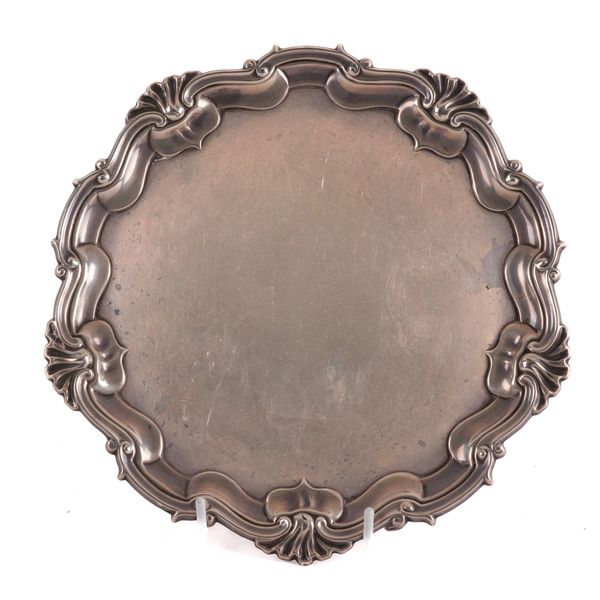 A LATE VICTORIAN SILVER SALVER