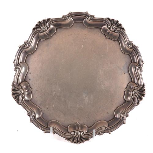 A LATE VICTORIAN SILVER SALVER