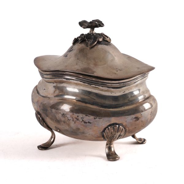 A EUROPEAN 800 STANDARD TEA CADDY AND COVER