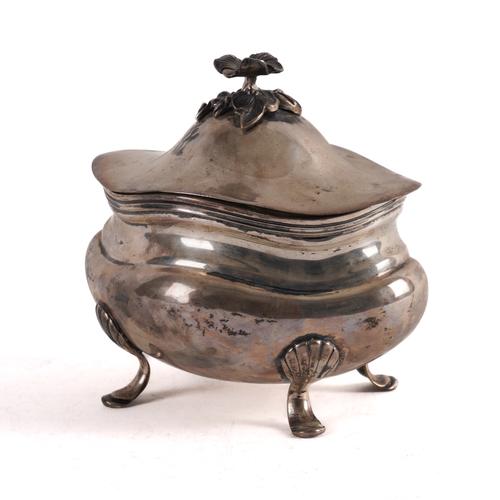 A EUROPEAN 800 STANDARD TEA CADDY AND COVER