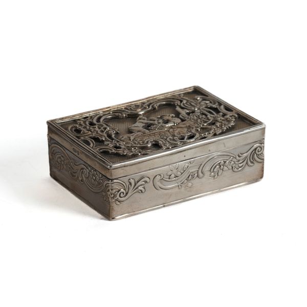 A DUTCH SILVER RECTANGULAR SNUFF BOX