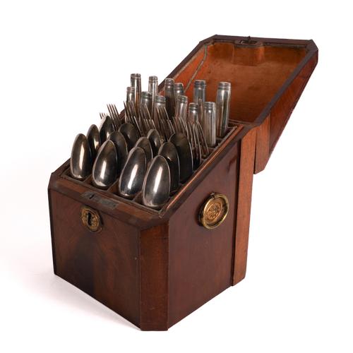 A GROUP OF EUROPEAN 18TH CENTURY SILVER TABLE FLATWARE