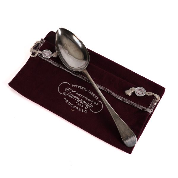 A GEORGE III JERSEY SILVER TABLESPOON