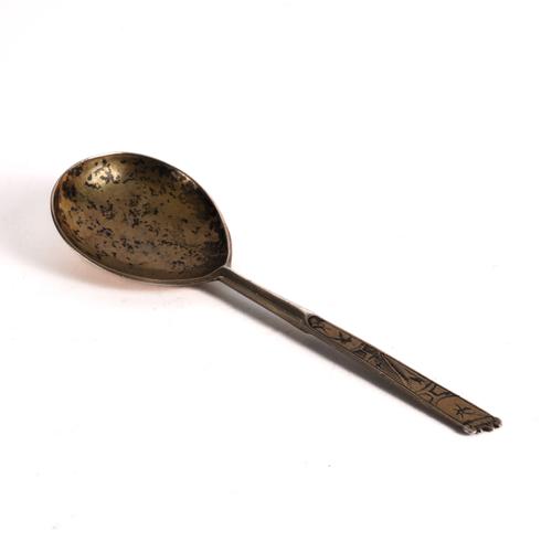 A SCANDINAVIAN SILVER GILT SPOON