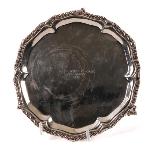 A VICTORIAN SILVER SHAPED CIRCULAR SMALL WAITER