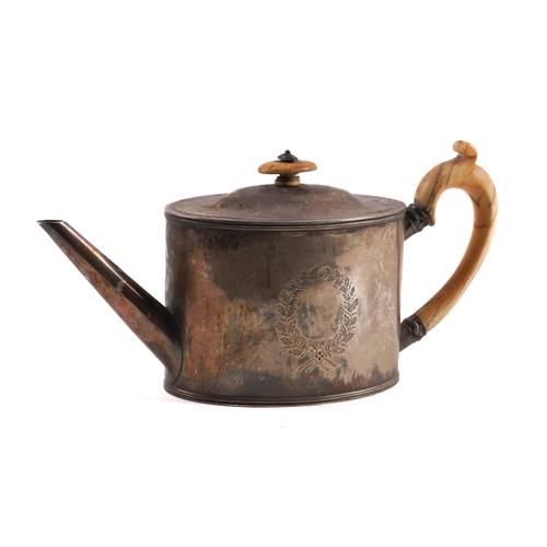 A GEORGE III SILVER TEAPOT