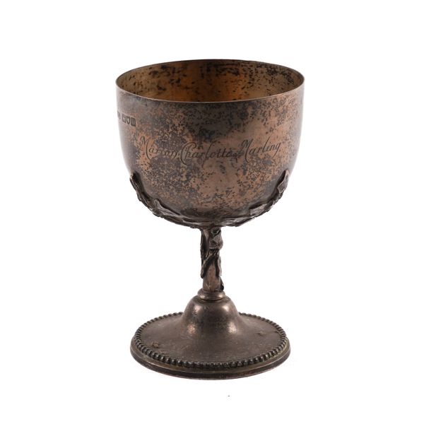 A SILVER CHRISTENING GOBLET